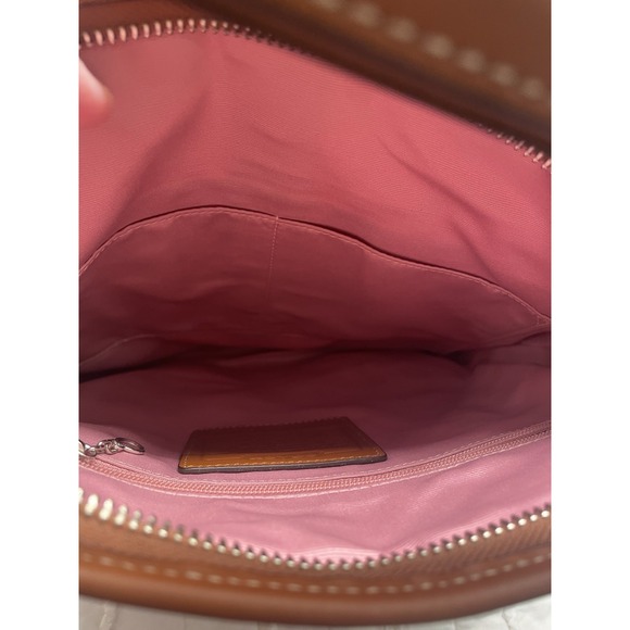 Vintage Coach Pink Signature "C" Jacquard Shoulder Bag Purse Y2K 11x10" - Picture 9 of 10
